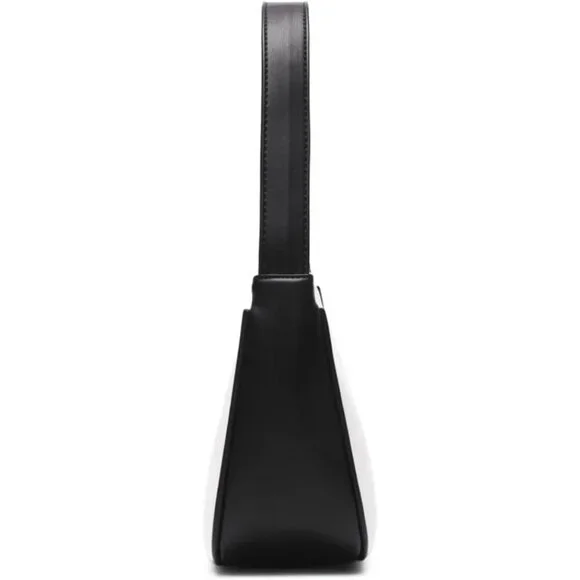 Women Black& White Imported Polyester Leather Zipper Closure Cute Tote Handbag - Picture 6 of 6